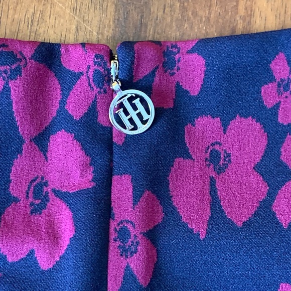 Tommy Hilfiger Dress 10 Purple Blue Floral Midi Dress Sleeveless Lined - Picture 7 of 11